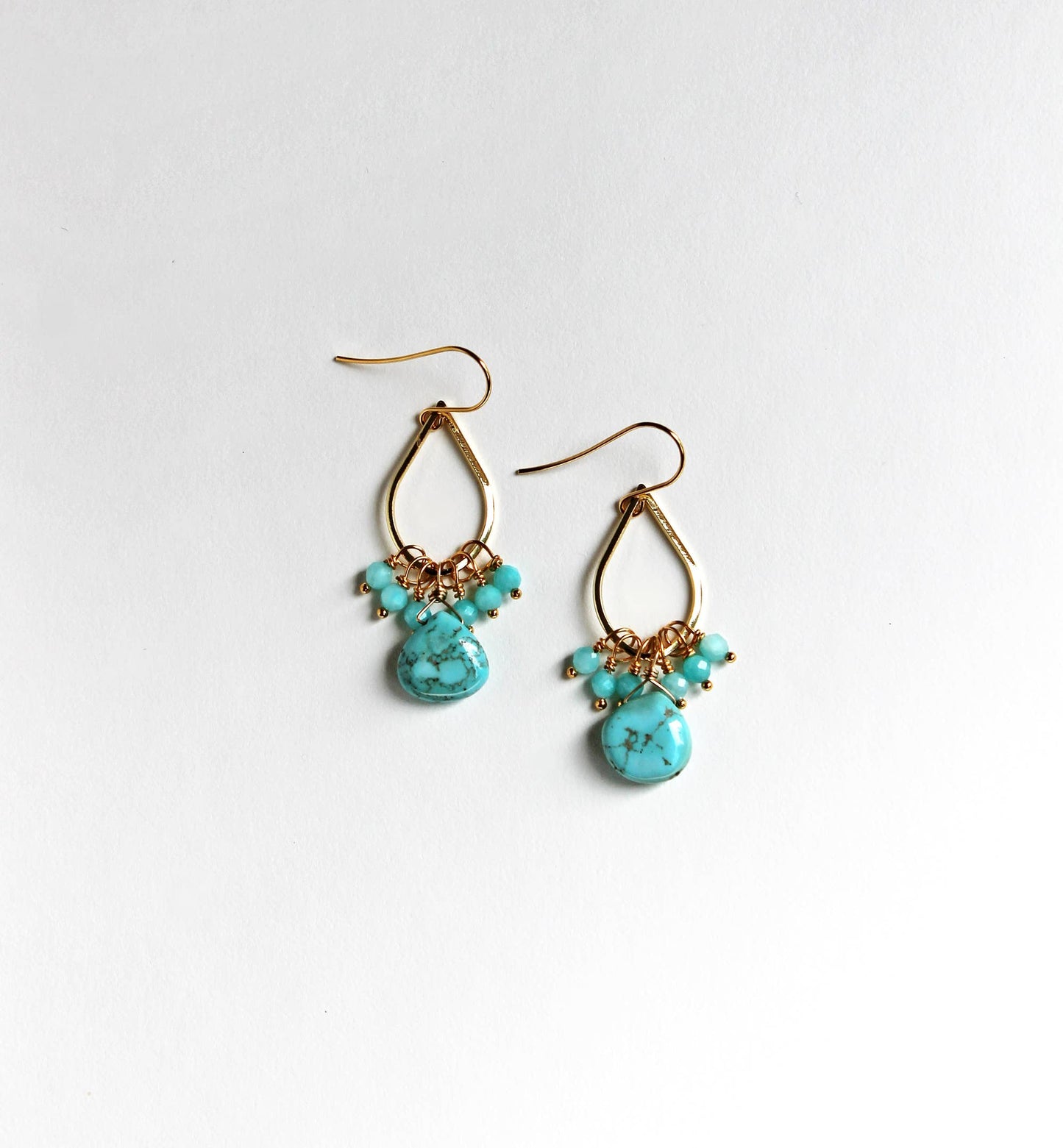 Turquoise Teardrop Earrings | Blue Green Earrings