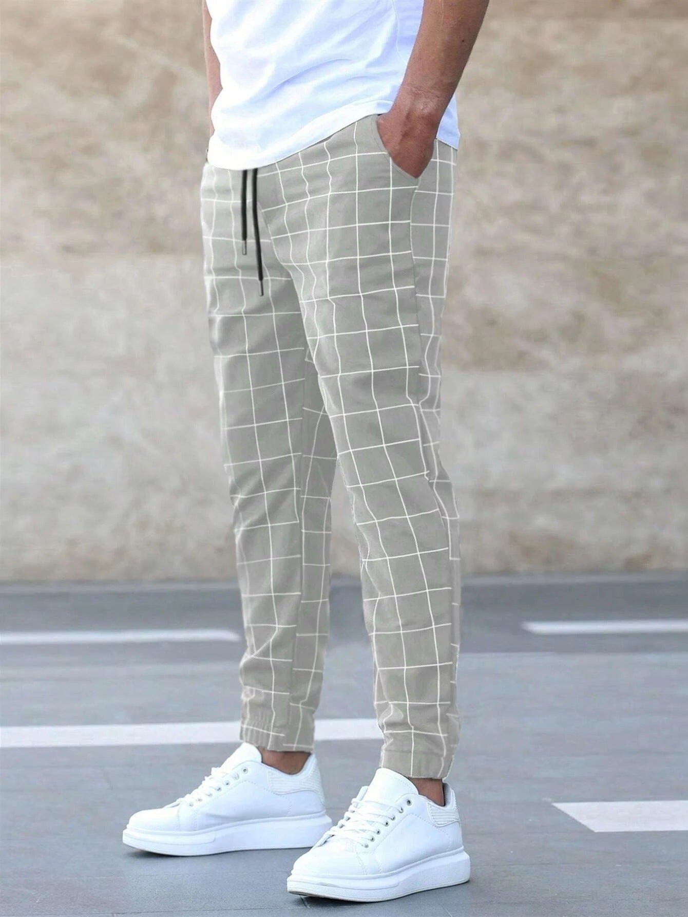 Fashion Plaid Print Pants