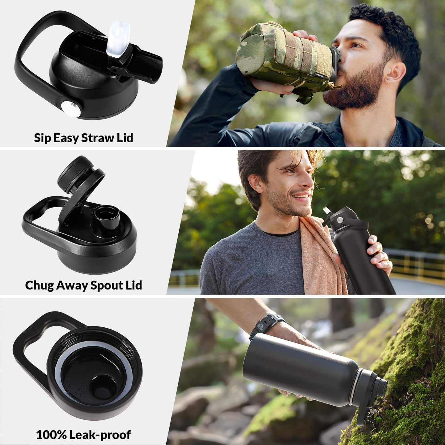 Votagoo 64Oz Half Gallon Stainless Steel Insulated Tactical Water Bottle with Metal Military Water Bottle Tactical Carrier Bag