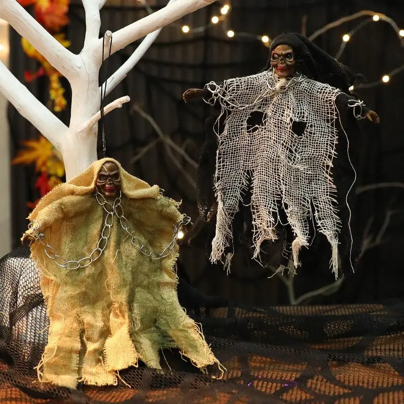 Halloween Hanging Ghost Iron Chain Glowing Skull Decorative Ornaments Convenient store
