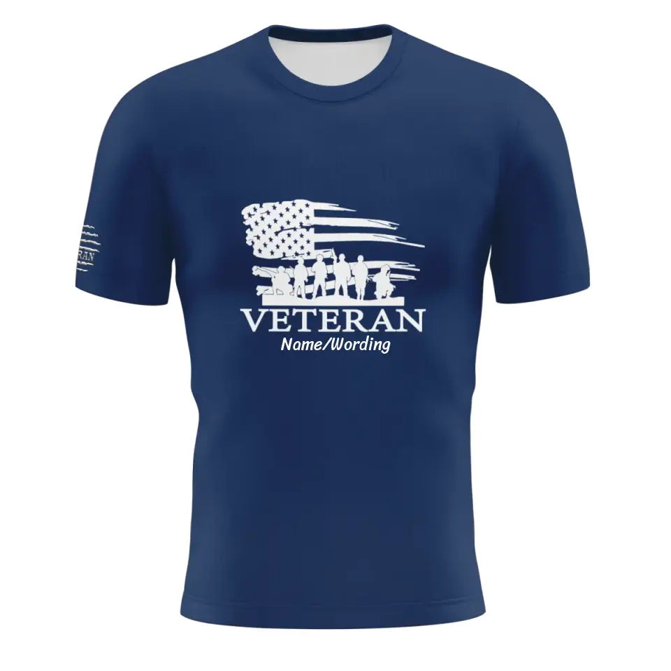 Personalized Men's Navy Blue Flag T-shirt