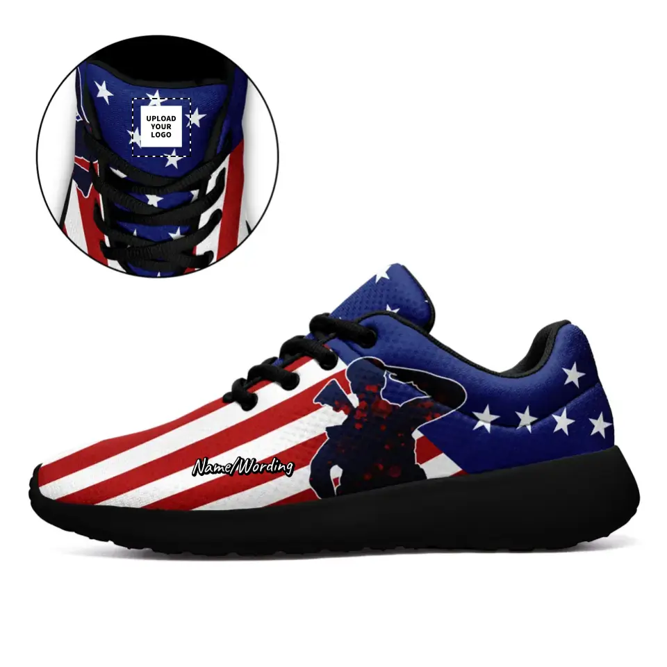 Custom Mesh Personalized Patriotic Sneakers