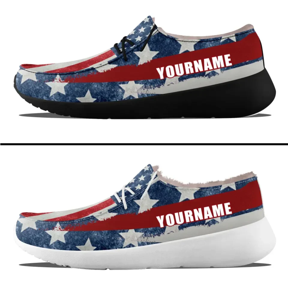 Personalized Patriotic Canvas Slip-On Sneakers