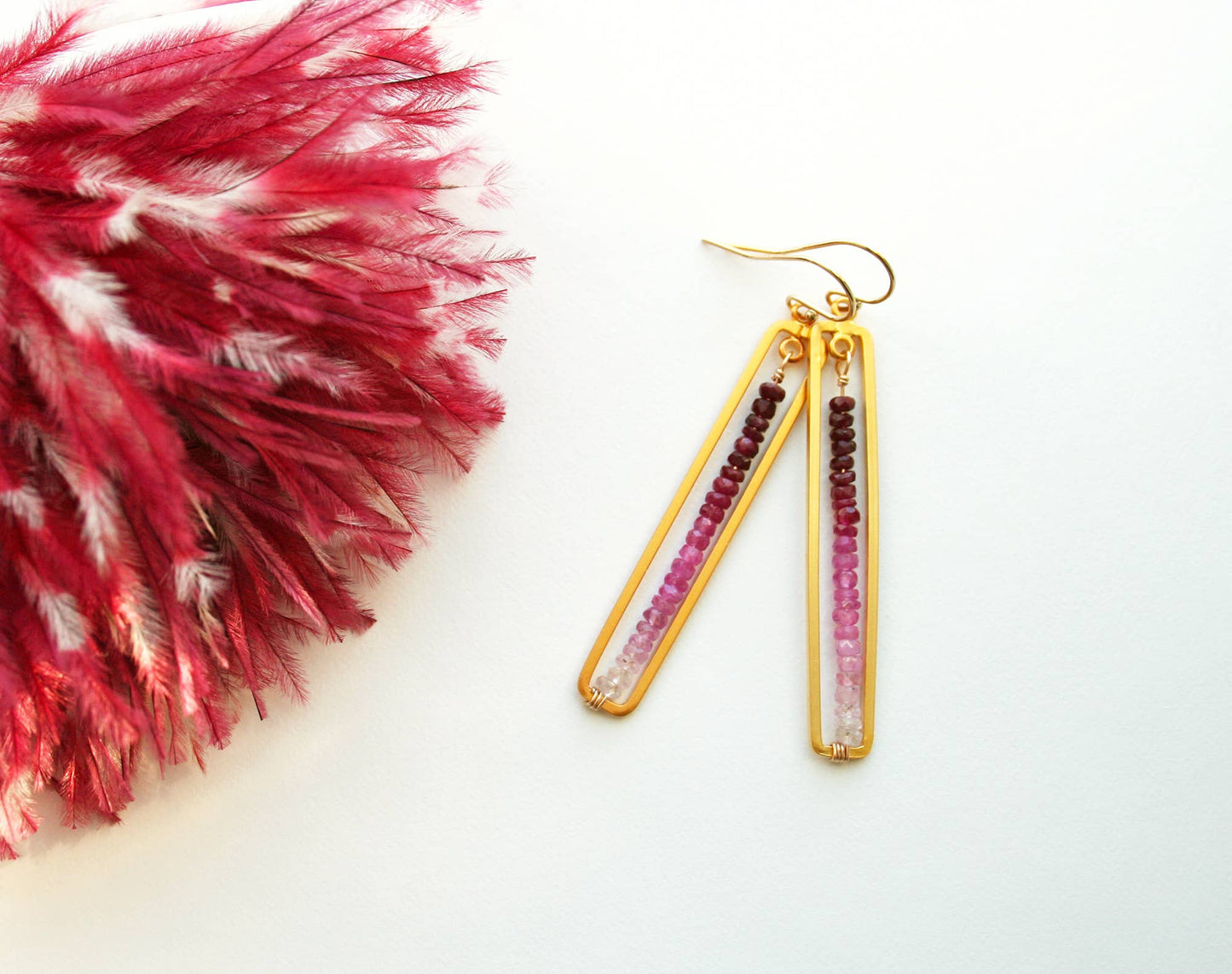 Ruby Bar Earrings