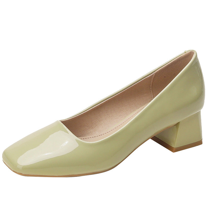 Lady Chunky High Heels Square Toe Gentle Mary Jane High Heels - Convenient store