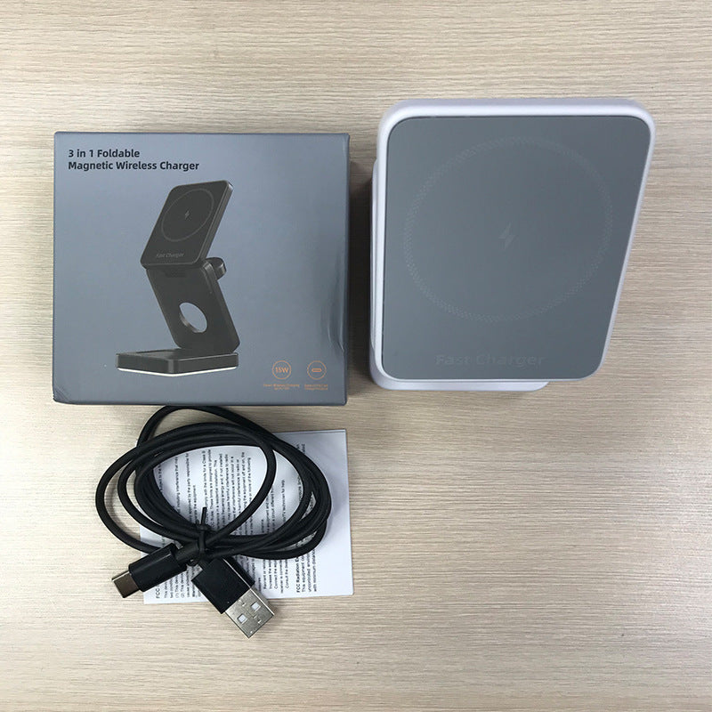 Three-in-one Wireless Folding Magnetic Wireless Charger