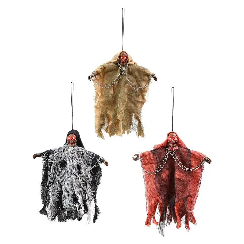 Halloween Hanging Ghost Iron Chain Glowing Skull Decorative Ornaments Convenient store