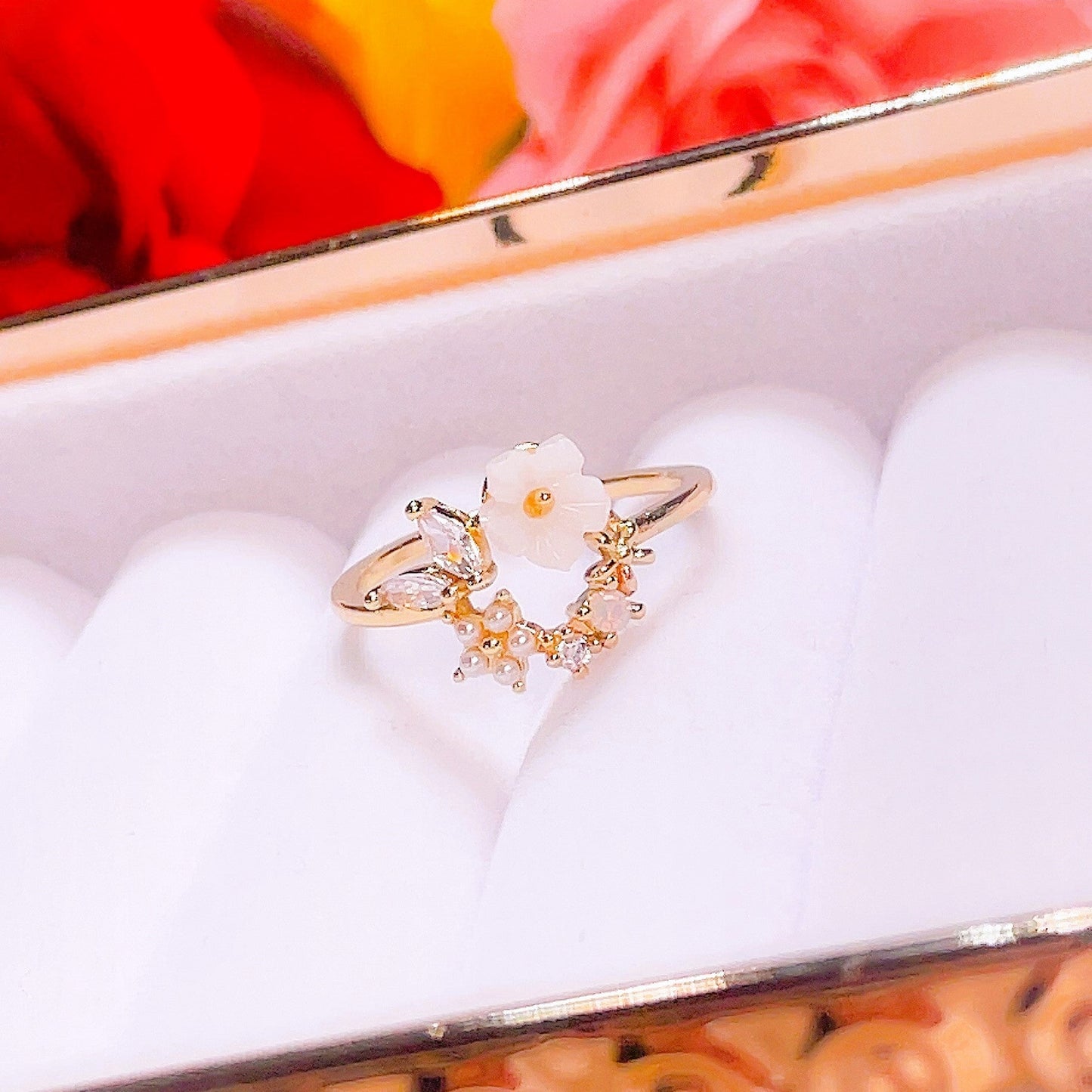 Sweet Garden Floral Wreath Ring