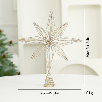 Eight Awn Star Champagne Christmas Decoration Ornaments