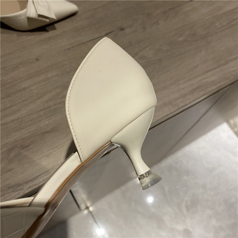 White French Small Heels High Heels Women's Wedding Shoes - Convenient store