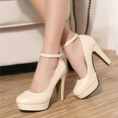 Women's Chunky Heel High Heels - Convenient store