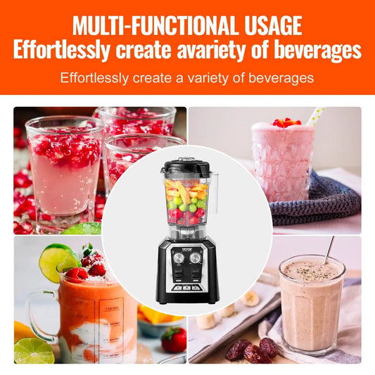 Professional Blender, Commercial Countertop Blenders, 68 Oz Jar Blender Combo, Stainless Steel 3 Functions Blender, For Frozen Drinks, Shakes, Smoothies, Peree, And Crush Ice, Black Convenient store