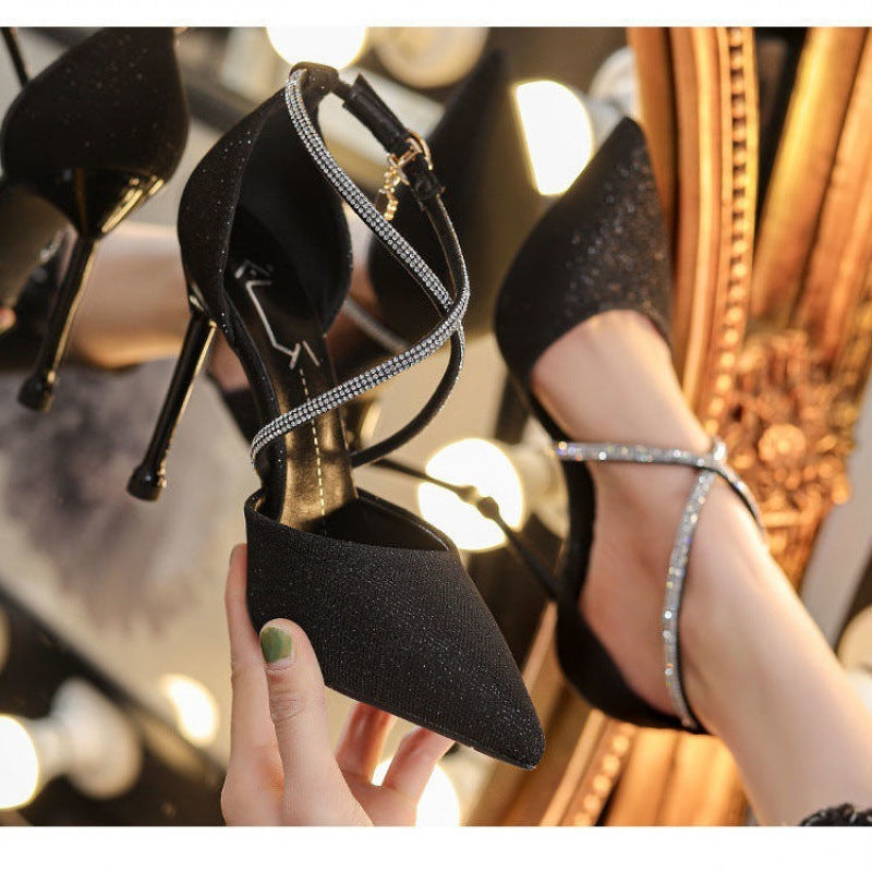 Women's Rubber Leather High Heels - Convenient store