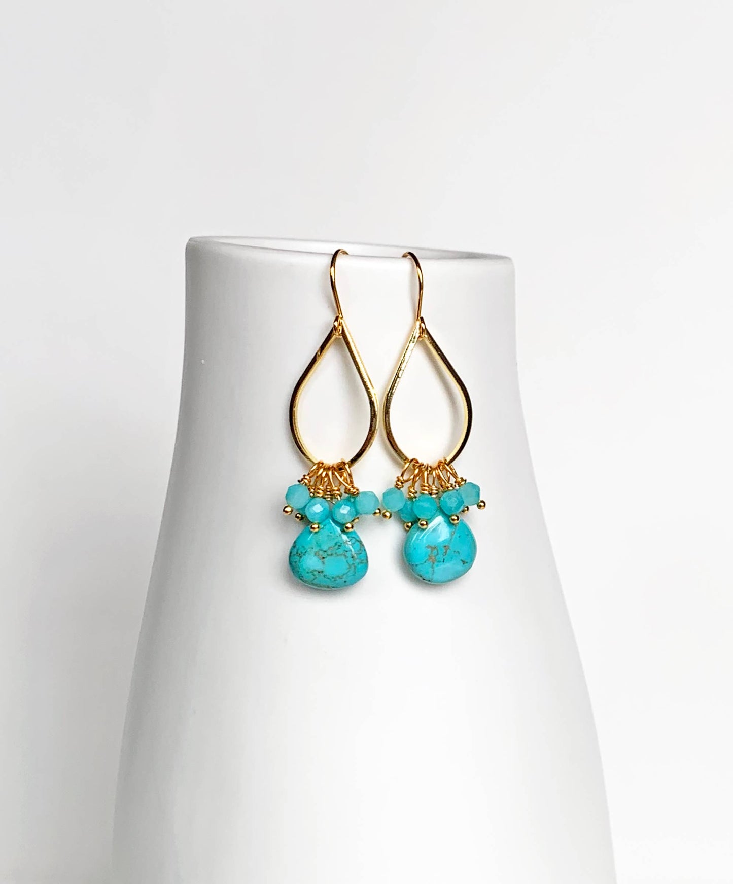Turquoise Teardrop Earrings | Blue Green Earrings