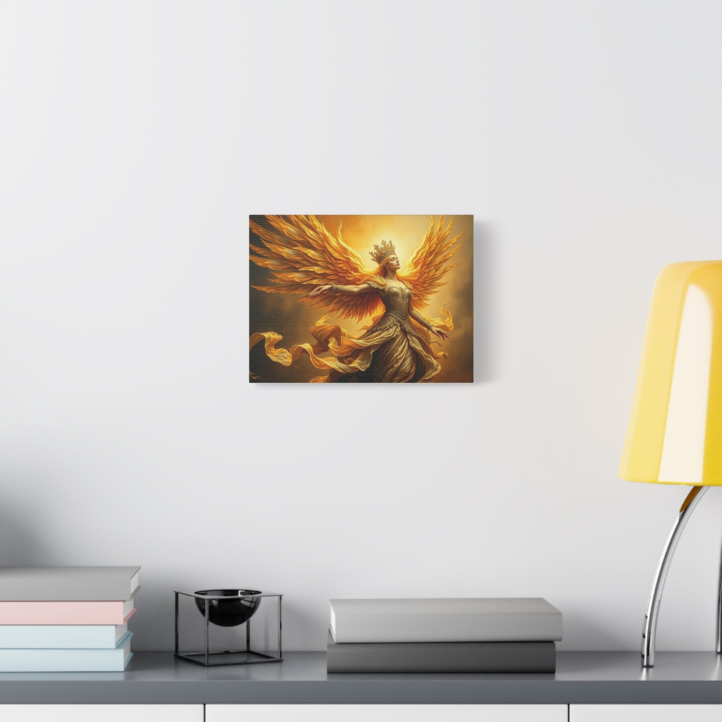 Golden Angel Canvas Art, Inspirational Wall Decor, Owning Your Power, Home Office Decoration, Gift for Her, Fantasy Artwork