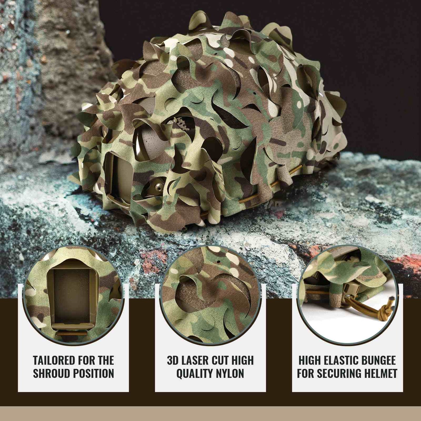 Votagoo Helmet Cover Combo, Tactical Helmet Cover for Fast Helmet