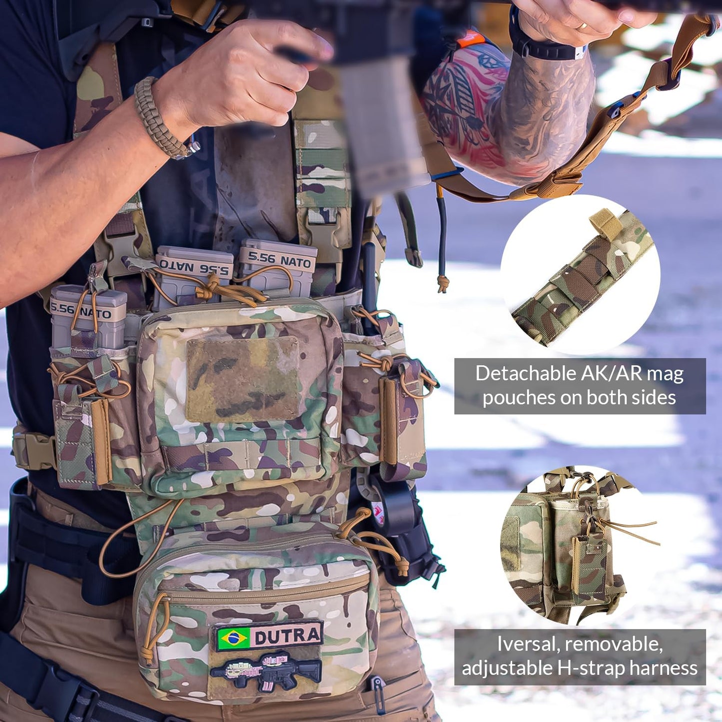 Votagoo Adjustable & Detachable Tactical Chest Rig