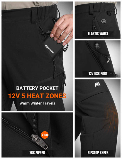 ANTARCTICA GEAR Heated Pants for Men, with 12V/20000mAh Battery