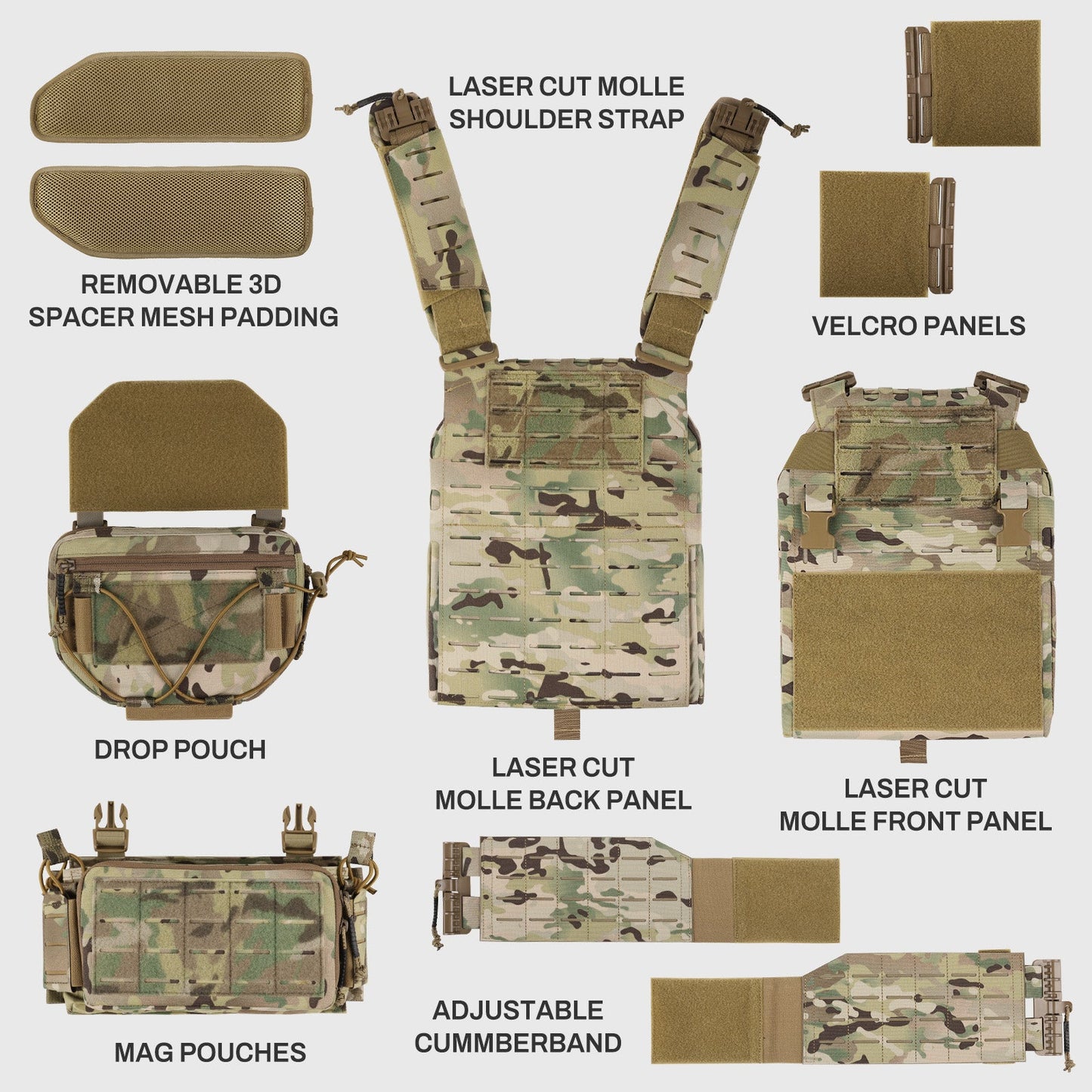 [NEW] VOTAGOO 037 Adjustable Tactical Vest with Admin Drop Pouch