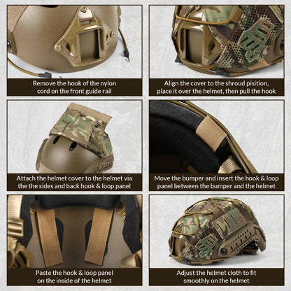 Votagoo Helmet Cover Combo, Tactical Helmet Cover for Fast Helmet
