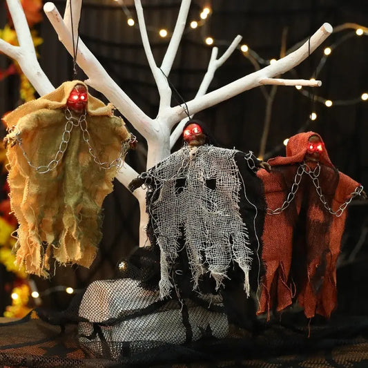 Halloween Hanging Ghost Iron Chain Glowing Skull Decorative Ornaments Convenient store