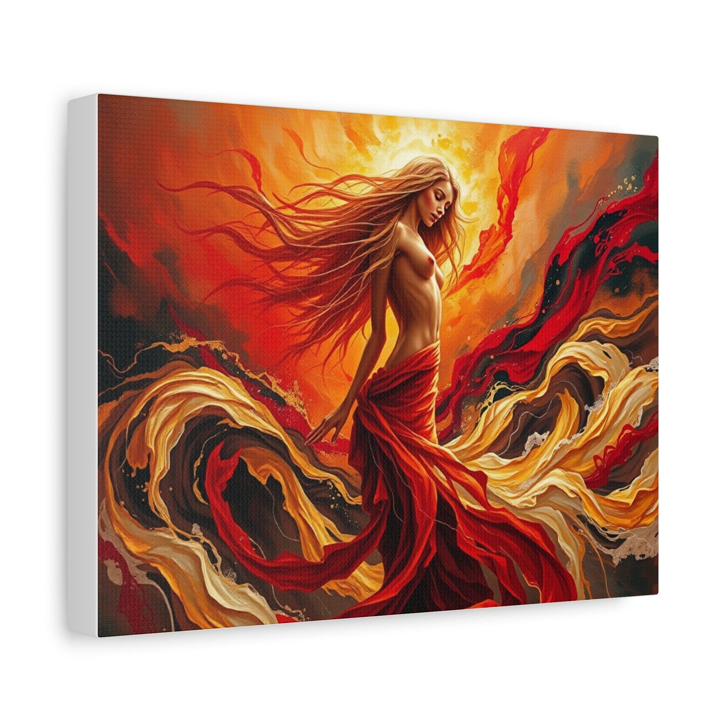 Red Goddess Stretched Canvas Art Print