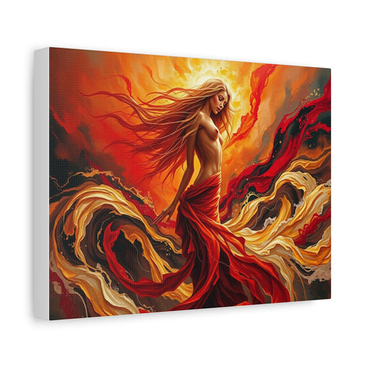 Red Goddess Stretched Canvas Art Print