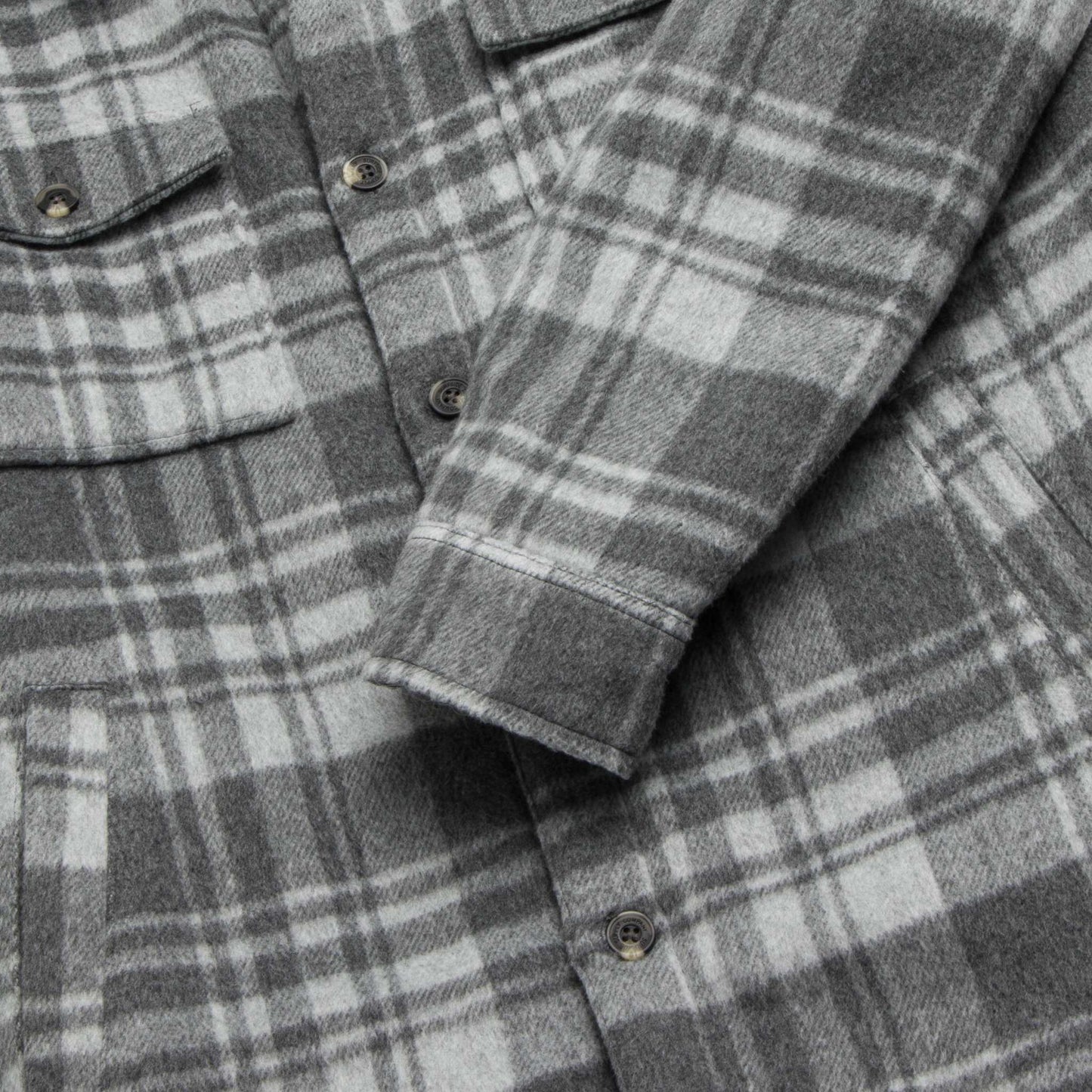 Skip Sherpa Shirt Jacket - Grey Combo - Convenient store