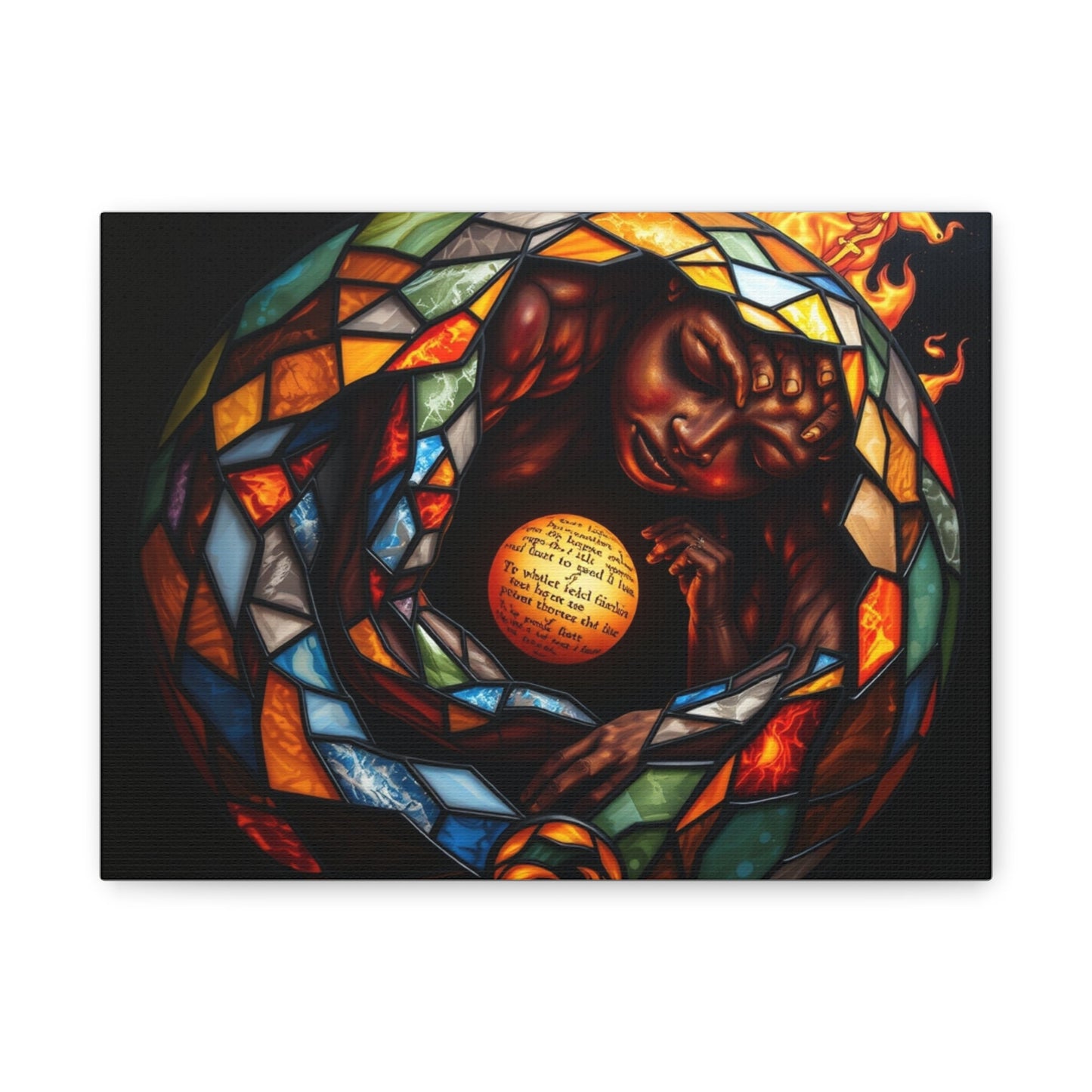 Stunning Stained Glass Canvas Print, Wall Art, Home Decor, Gift for Art Lovers, Spiritual Art