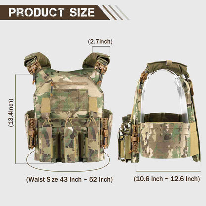 Votagoo 601 Laser Cut Molle Vest Adjustable Plate Carrier Tactical Military Vest
