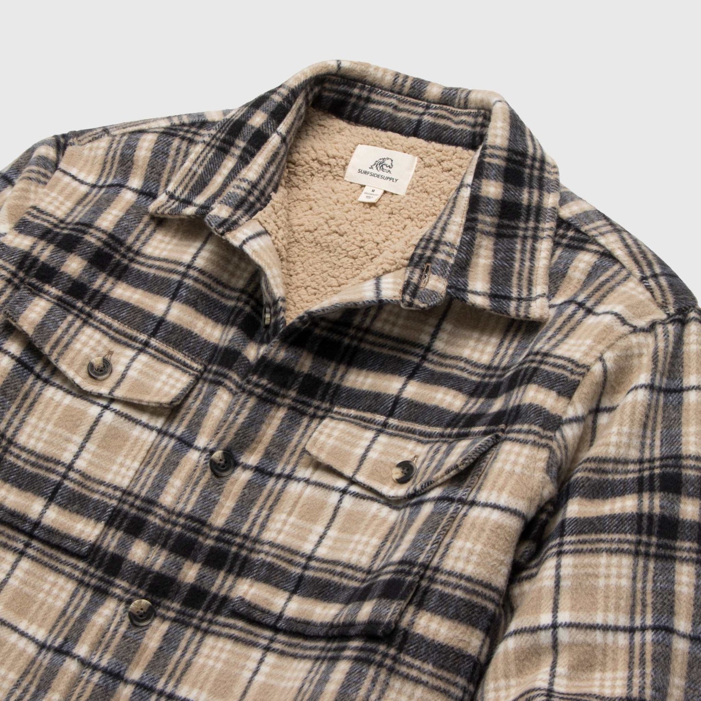 Skip Sherpa Shirt Jacket - Chinchilla - Convenient store