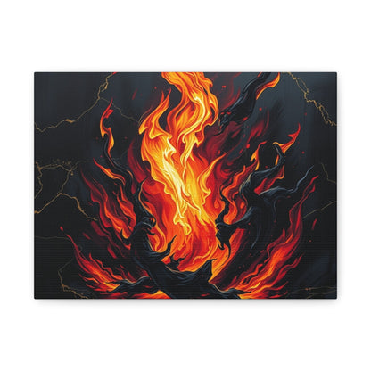 Fiery Flame Wall Art, Canvas Print, Home Decor, Fire Aesthetic Wall Hanging, Living Room Artwork, Unique Gift for Him/Her