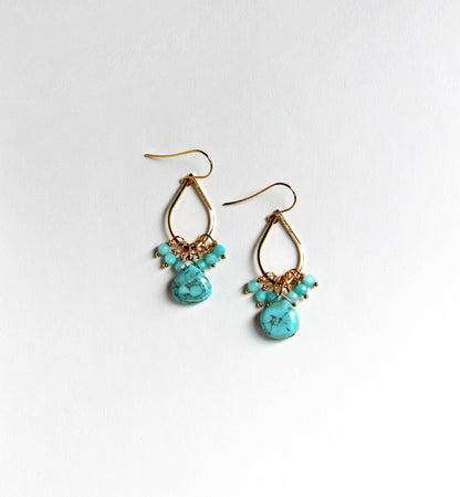 Turquoise Teardrop Earrings | Blue Green Earrings