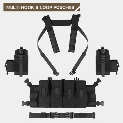 Votagoo Tactical Chest Rig with 5.56/7.62 Magazine Pouches & Detachable MOLLE System