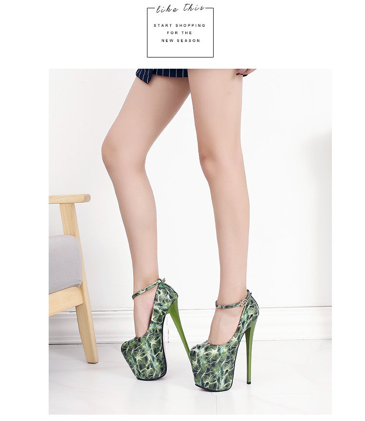 Shallow Patent Leather Ultra-high Stiletto Heel - Convenient store