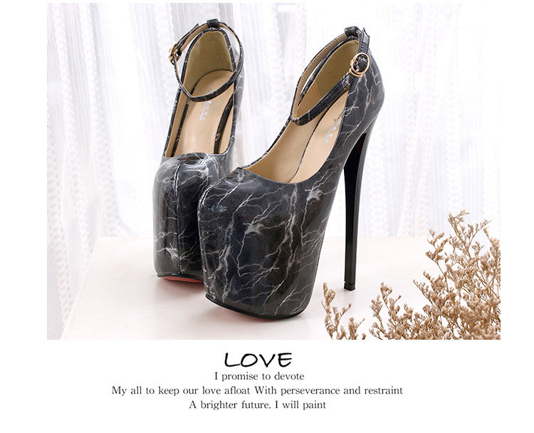 Shallow Patent Leather Ultra-high Stiletto Heel - Convenient store