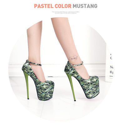 Shallow Patent Leather Ultra-high Stiletto Heel - Convenient store