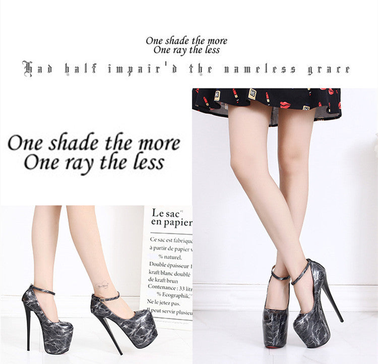 Shallow Patent Leather Ultra-high Stiletto Heel - Convenient store