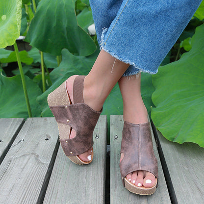 High Heel Fish Mouth Handmade Shoes Retro Sandals - Convenient store