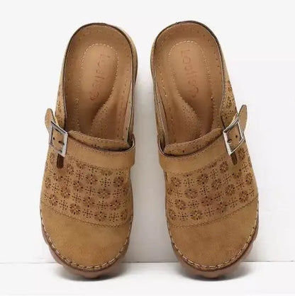 Large Size Women's Shoes Hollow Baotou Buckle Sandals African Comfortable Ladies Slippers Platform Slippers Convenient store