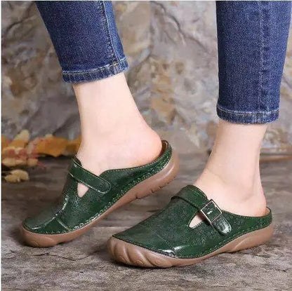 Large Size Women's Shoes Hollow Baotou Buckle Sandals African Comfortable Ladies Slippers Platform Slippers Convenient store