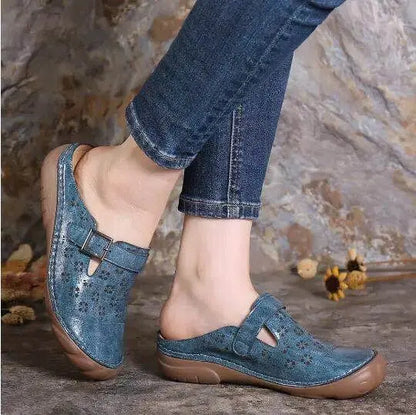 Large Size Women's Shoes Hollow Baotou Buckle Sandals African Comfortable Ladies Slippers Platform Slippers Convenient store