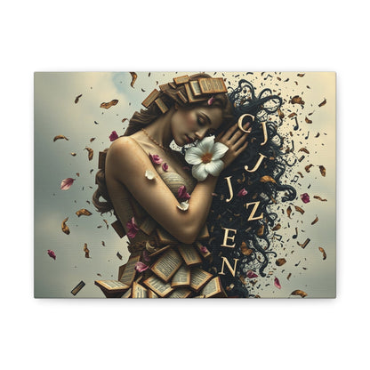 Artistic Canvas Wall Decor, Inspirational Home Art, Canvas Print for Book Lovers, Unique Gift for Readers