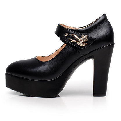 Women's Faux Leather High Heels - Convenient store