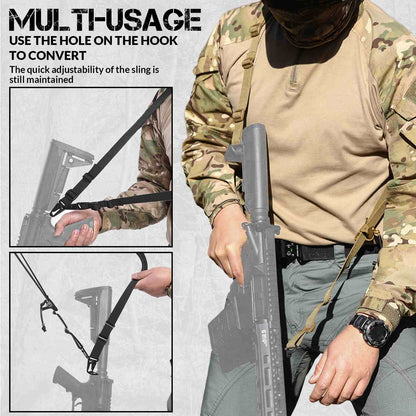 Votagoo Tactical 2 Point Sling, Quick Adjust Gun Sling with HK Hook