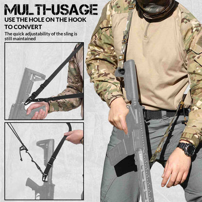 Votagoo Tactical 2 Point Sling, Quick Adjust Gun Sling with HK Hook