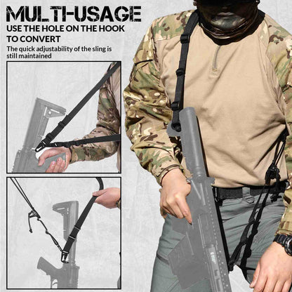 Votagoo Tactical 2 Point Sling, Quick Adjust Gun Sling with HK Hook