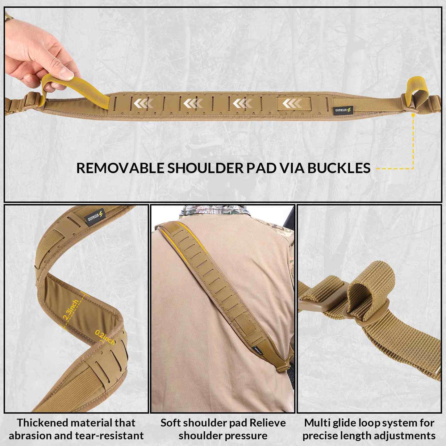 Votagoo Tactical 2 Point Sling, Quick Adjust Gun Sling with HK Hook