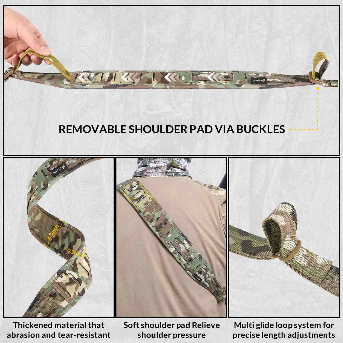 Votagoo Tactical 2 Point Sling, Quick Adjust Gun Sling with HK Hook