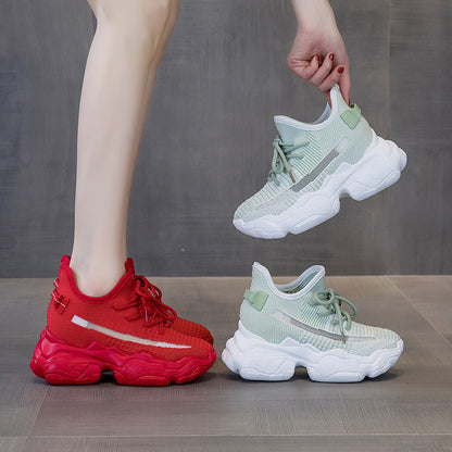 Flying knit sports high heels - Convenient store